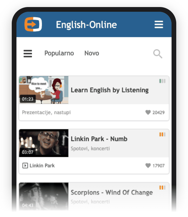 Aplikacija English-Online dostupna je za sve mobilne uređaje.